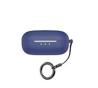 Case for earfun air pro 4 Wireless Earbuds Silicone Material Shockproof Unique Portable Protective Case Cover with Carabiner (Blue)