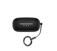 Case for earfun air pro 4 Wireless Earbuds Silicone Material Shockproof Unique Portable Protective Case Cover with Carabiner (Black)
