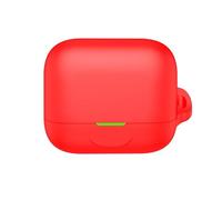 Case for EarFun Air Pro 4+, Wireless Earbuds Silicone Protective Case, Shockproof Shell Cover with Carabiner Clip (red)