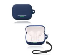 Case for EarFun Air Pro 4+ Wireless Earbuds, yystao Soft Silicone Protective Cover compatible with EarFun Air Pro 4+, With Lanyard, Dustproof, Shockproof & Durable, Blue