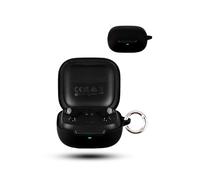 Case for EarFun Air Pro 4i Wireless Earbuds,daunke Soft Silicone Protective Cover,Skin Case with Carabiner,Full Protection,Black