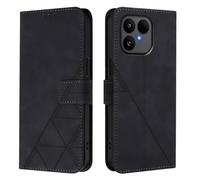 Case for Fairphone 6, Flip Wallet Phone Case Shockproof PU Leather Book Folio Protective Cover with Magnetic Clasp Kickstand Card Slots Holder for Fairphone 6, Black