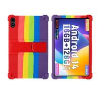 Case for FEARWIKY FKYC12 10.36 Inch Tablet with PC Kickstand, Soft Silicone, Washable, Thickened Corner Shockproof Case, Rainbow