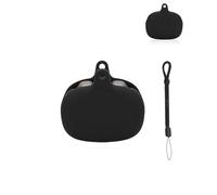 Case for FIIL Atom Earbuds, yystao Soft Silicone Case Compatible with FIIL Atom, with Neck Strap, Dustproof, Shockproof and Durable, Black