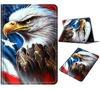 Case for Fire HD 10 & 10 Plus Tablet (13th/11th Generation, 2023/2021 Release) 10.1", PU Leather Adjustable Stand with Auto Sleep/Wake Shockproof Case for Fire HD 10 2023, Flag Eagle