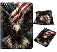 Case for Fire HD 10 & 10 Plus Tablet (13th/11th Generation, 2023/2021 Release) 10.1", PU Leather Adjustable Stand with Auto Sleep/Wake Shockproof Case for Fire HD 10 2023, Flying Eagle Flag