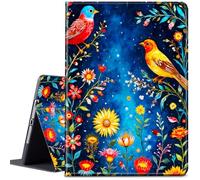 Case for Fire HD 8 & 8 Plus Tablet 14th/12th/10th Generation 2024/2022/2020 Release 8 inch Lightweight Protective PU Leather Smart Stand Cover with Auto Wake Sleep - Watercolor Flowers and Birds
