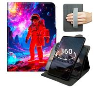 Case for Fire HD 8 (8th/7th/6th Generation 8" 2018/2017/2016 Release) 360 Degree Rotating PU Leather Tablet Cover with Hand Strap, Auto Wake/Sleep & Magnetic Clasp - Astronauts on Planet
