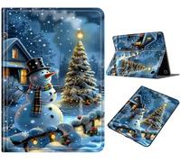 Case for Fire HD 8 Tablet (2016/2017/2018 Release), Multi-Angle Stand Cover with Auto Sleep/Wake, Lightweight Rugged Durable PU Leather Shockproof Case for Fire HD 8, Winter Snowman