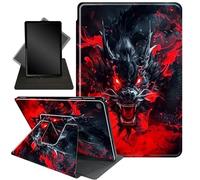 Case for Fire HD 8 Tablet (8th/7th/6th Generation, 2018/2017/2016 Release),360 Degree Rotating Stand Smart Protective Case for Kindle Fire HD 8 8th/7th/6th/5th Generation,Red Horse Dragon
