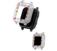 Case for Gabb Watch 3e, NOUKAJU Smartwatch Cover TPU Material,Easy to Install,Drop-Proof,Soft,Protective Cover for Gabb Watch 3e Smart Watch(Clear-Flowers)