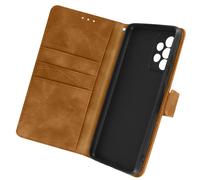 Case for Galaxy A72 Crocodile Effect Clap Wallet and Video Holder brown