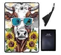 Case for Galaxy Tab A 10.1 2016 SM-T580 T585 T587,Slim Soft Shockproof TPU Silicone Protective Back Shell Case for Galaxy Tab A 10.1 Inch Tablet, Sunflowers and Cows
