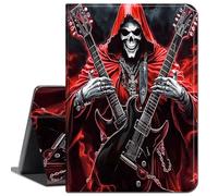 Case for Galaxy Tab A 10.1 2016 SM-T580 T585 T587,Slim Soft Shockproof TPU Silicone Protective Back Shell Case for Galaxy Tab A 10.1 Inch Tablet 2016,Skulls Playing Guitar