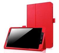 Case for Galaxy Tab A 8.0 2017 Model T380/T385, EKVINOR PU Leather Folio Case Stand Cover for Samsung Galaxy Tab A 8.0 Inch 2017 Release (SM-T380/SM-T385) - Red