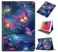 Case for Galaxy Tab A9 Plus 11 Inch 2023 (SM-X210/X215/X216), Slim Shockproof PU Leather Protective Cover with Auto Wake/Sleep, Multi-Angle Stand for Tab A9 11" Tablet, Glowing Red Butterfly