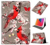 Case for Galaxy Tab A9 Plus 11 Inch 2023 (SM-X210/X215/X216), Slim Shockproof PU Leather Protective Cover with Auto Wake/Sleep, Multi-Angle Stand for Tab A9 11" Tablet, Butterfly Red Bird