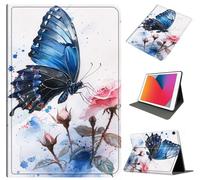 Case for Galaxy Tab A9 Plus 11 Inch 2023 (SM-X210/X215/X216), Slim Shockproof PU Leather Protective Cover with Auto Wake/Sleep, Multi-Angle Stand for Tab A9 11" Tablet, Blue Butterfly