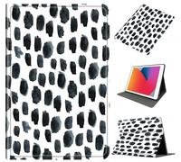 Case for Galaxy Tab A9 Plus 11 Inch 2023 (SM-X210/X215/X216), Slim Shockproof PU Leather Protective Cover with Auto Wake/Sleep, Multi-Angle Stand for Tab A9 11" Tablet, Black White Spots