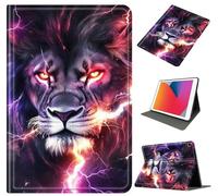 Case for Galaxy Tab A9 Plus 11 Inch 2023 (SM-X210/X215/X216), Slim Shockproof PU Leather Protective Cover with Auto Wake/Sleep, Multi-Angle Stand for Tab A9 11" Tablet, Lightning Lion