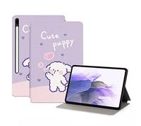 Case for Galaxy Tab S8 Plus 12.4-Inch 2022 & Samsung Tab S7 FE 2021 Released, Cover Fun Cute Dog Cartoon Animal Style, Premium PU Leather Folding Stand Case for Samsung Galaxy Tab S7 Plus - Cute Puppy