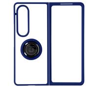 Case for Galaxy Z Fold 4 Bi-material Metalic Ring Video Stand Blue