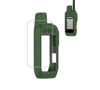 Case for Garmin Alpha 200/200i/300/300i Handheld, FJIASTB Soft Silicone Shockproof Cover with Screen Protector (Dark Green)