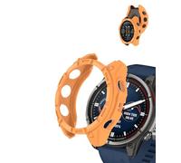 Case for Garmin Quatix 8 51mm Smartwatch, yystao TPU Hollowed Armor Watch Cover Compatible with Garmin Quatix 8 51mm, Shock Absorption, Lightweight, Orange