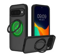 kalibri Case for Google Pixel 10 / Pixel 10 Pro Cover - Protective Magnetic Hard Case - with 360° Rotating Kickstand Ring - Compatible with MagSafe - Black/Matte Transparent