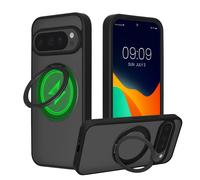 kalibri Case for Google Pixel 10 Pro XL Cover - Protective Magnetic Hard Case - with 360° Rotating Kickstand Ring - Compatible with MagSafe - Black/Matte Transparent