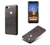 Case for Google Pixel 3A,Anti-Slip,Fall Protection,Fingerprint Resistance,Simple solid color back shell,Plastic imitation leather design-Black
