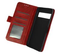 Case for Google Pixel 7 Pro Folio Dual Magnetic Tab Card-holder Red
