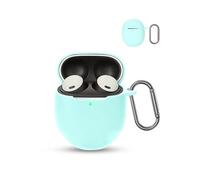 Case for Google Pixel Buds 2a Wireless Earbuds,daunke Soft Silicone Protective Cover,Skin Case with Carabiner,Full Protection,Luminous Green