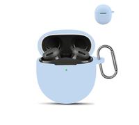 Case for Google Pixel Buds 2a Wireless Earbuds,daunke Soft Silicone Protective Cover,Skin Case with Carabiner,Full Protection,Sky Blue