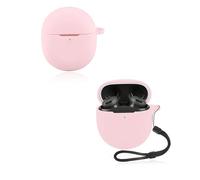 Case for Google Pixel Buds 2a Wireless Earbuds, yystao Soft Silicone Protective Cover compatible with Google Pixel Buds 2a, With Lanyard, Dustproof, Shockproof & Durable, Pink