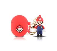 Case for Google Pixel Buds Pro Earbuds, BGAANM Silicone Pixel Buds Pro Charging Case Protective Cover with Doll and Keychain - Cute Skin Designed (Mario)