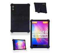 Case for Hcjip Tablet, Android 14 Tablet 11 Inch 2025 Latest, yystao Kids Soft Silicone Tablet Case Compatible with Hcjip Tablet 11 Inch, Adjustable Stand (Black)
