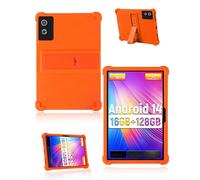 Case for Hcjip Tablet, Android 14 Tablet 11 Inch 2025 Latest, yystao Kids Soft Silicone Tablet Case Compatible with Hcjip Tablet 11 Inch, Adjustable Stand (Orange)