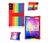Case for Hcjip Tablet, Android 14 Tablet 11 Inch 2025 Latest, yystao Kids Soft Silicone Tablet Case Compatible with Hcjip Tablet 11 Inch, Adjustable Stand (Rainbow)