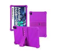 Case for HiGrace C108 Android 15 Tablet 10 Inch,WUNIAK Shock Proof Lightweight Stand Rubber Shell Protective Cover,Kids Friendly Soft Silicone Adjustable Stand Cover,Purple