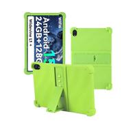 Case for HiGrace C108 Android 15 Tablet 10 Inch,WUNIAK Shock Proof Lightweight Stand Rubber Shell Protective Cover,Kids Friendly Soft Silicone Adjustable Stand Cover,Green