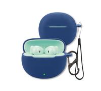 Case for Honor Earbuds X9/X8/X7/X7i Earbuds, FJIASTB Soft Silicone Protective Cover with Carabiner and Lanyard, Shockproof (Dark Blue)