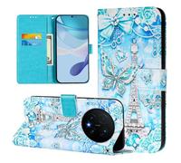 Case for Honor Magic 8 Pro, Flip Wallet Phone Case Colour Pattern Shockproof PU Leather Protective Cover with Magnetic Clasp Kickstand Card Slots Holder for Honor Magic 8 Pro, Tower