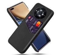 Case for Honor Magic3,Anti-Slip,360°Fall Protection,Fingerprint Resistance,Canvas and PU Leather Case with 1 card slot behind-Black
