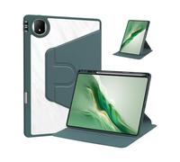 Case for Honor MagicPad 2，360° Rotation Multi-angle Stand Slim Cover PU leather + Transparent Acrylic case with Pen Holder and Support Tablet Wake Up/Sleep Function,Green