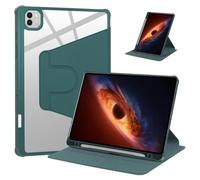Case for Honor MagicPad 4/MagicPad 4，360° Rotation Multi-angle Stand Slim Cover PU leather + Transparent Acrylic case with Pen Holder and Support Tablet Wake Up/Sleep Function,Green