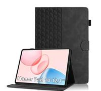 Case for Honor Pad 10 12.1 inch 2025 Premium PU Leather Folio Tablet Protective Case Multi-Angle Adjustable Cover with Stand Function, Card Slot and Magnetic Clasp - Black