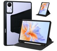 Case for HONOR Pad V9，360° Rotation Multi-angle Stand Slim Cover PU leather + Transparent Acrylic case with Pen Holder and Support Tablet Wake Up/Sleep Function,Black
