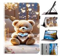 Case for Honor Pad X7 2025 8.7-inch, Folio Flip PU Leather Lightweight Smart Protective Case Pen Holder Stand Wallet Cover Tablet Case,Diamond Bear
