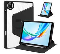 Case for Honor Pad X7，360° Rotation Multi-angle Stand Slim Cover PU leather + Transparent Acrylic case with Pen Holder and Support Tablet Wake Up/Sleep Function,Black